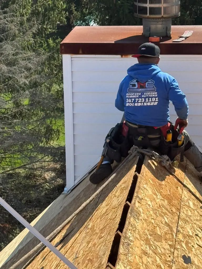Metal roofing work on a property in New Jersey