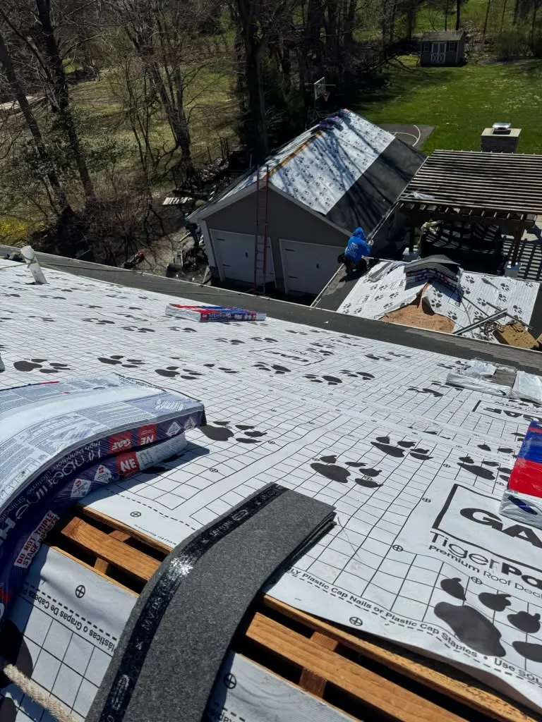 Metal roof panels on a home in New Jersey