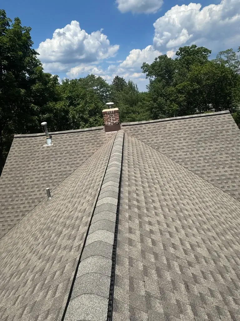 Roofing crew working on a home in New Jersey