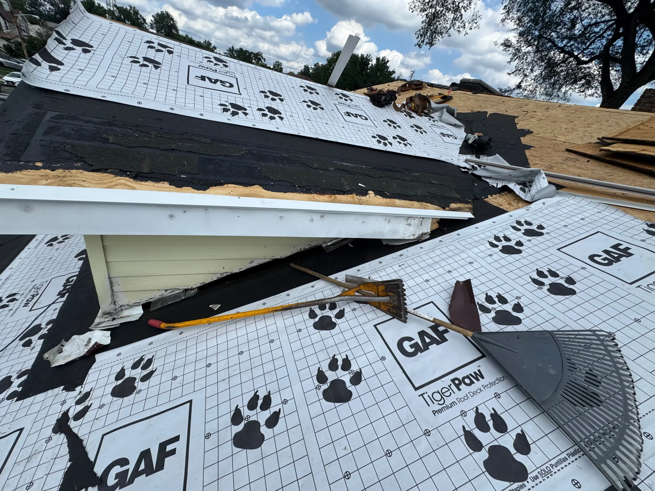 Roof replacement on a house in New Jersey